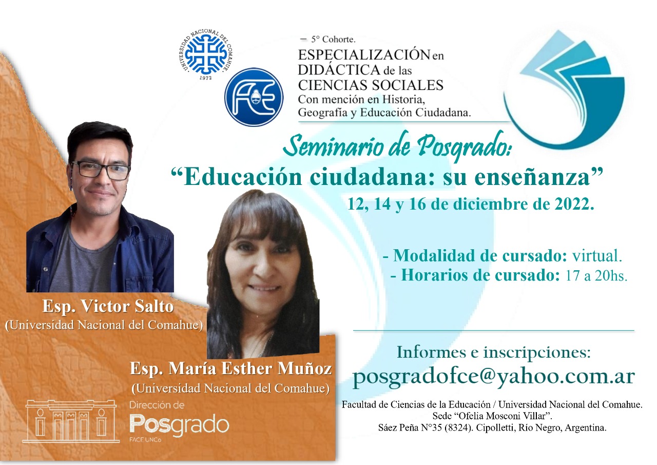 Seminario De Posgrado «EDUCACIÓN CIUDADANA: SU ENSEÑANZA» De La ...